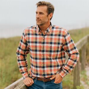 Southern Tide Plaid Cotton Shirt Mens Size Large Long Sleeve Button Down Preppy